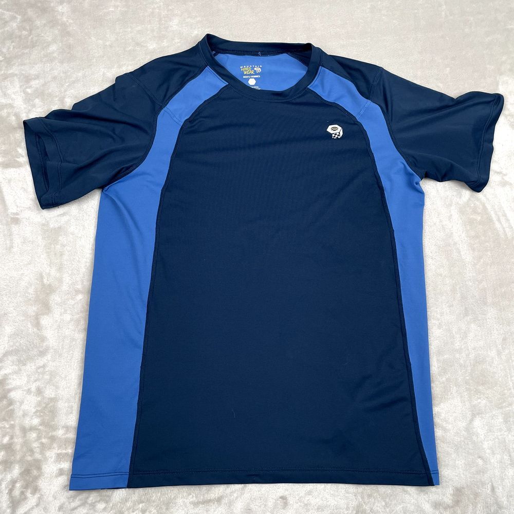 Mountain Hardwear Shirt Men Medium Blue Short Sleeve Performance Running Stretch